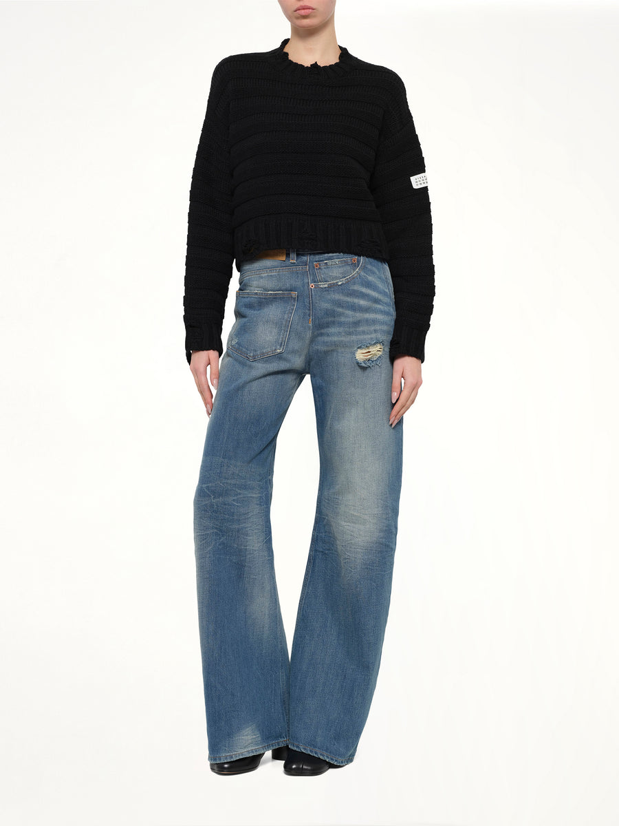 Gauge 3 Link Knit Sweater in Black