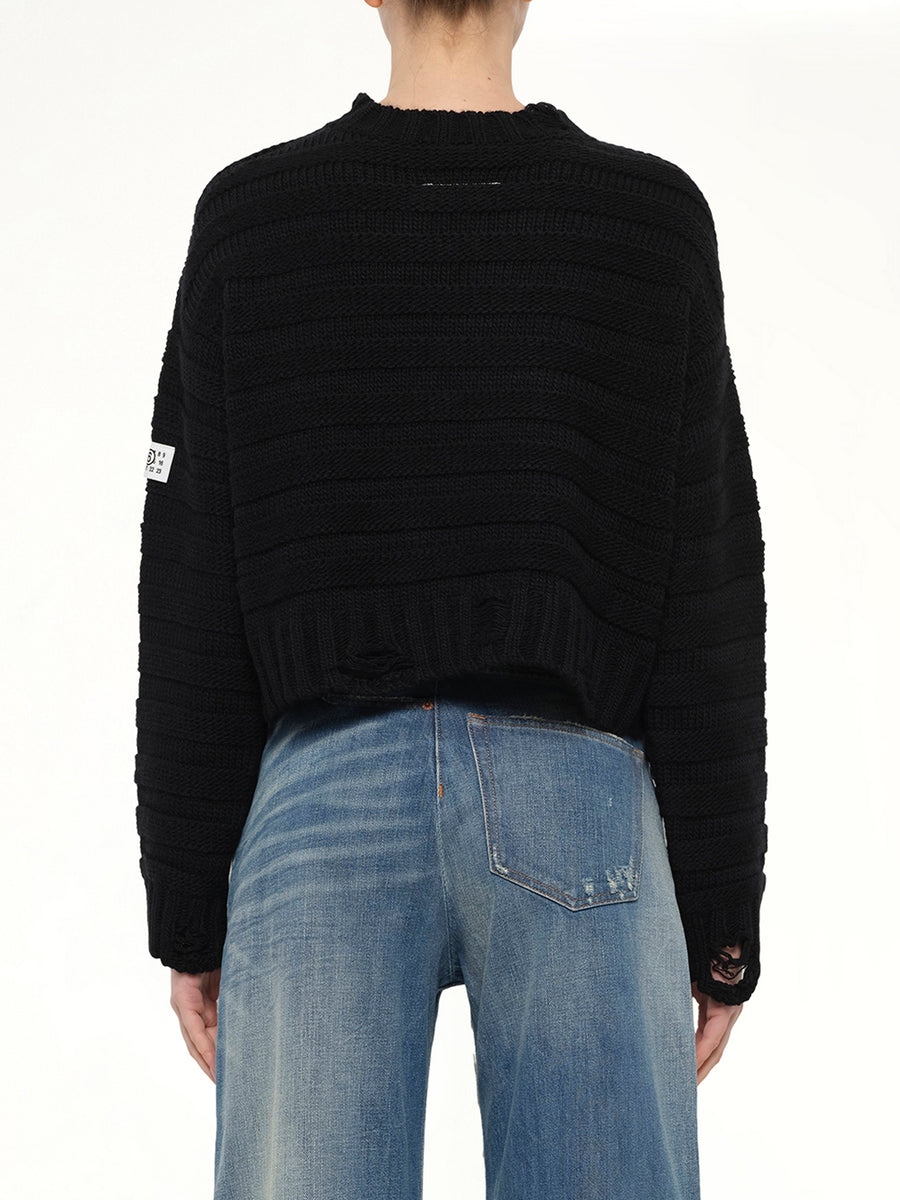 Gauge 3 Link Knit Sweater in Black
