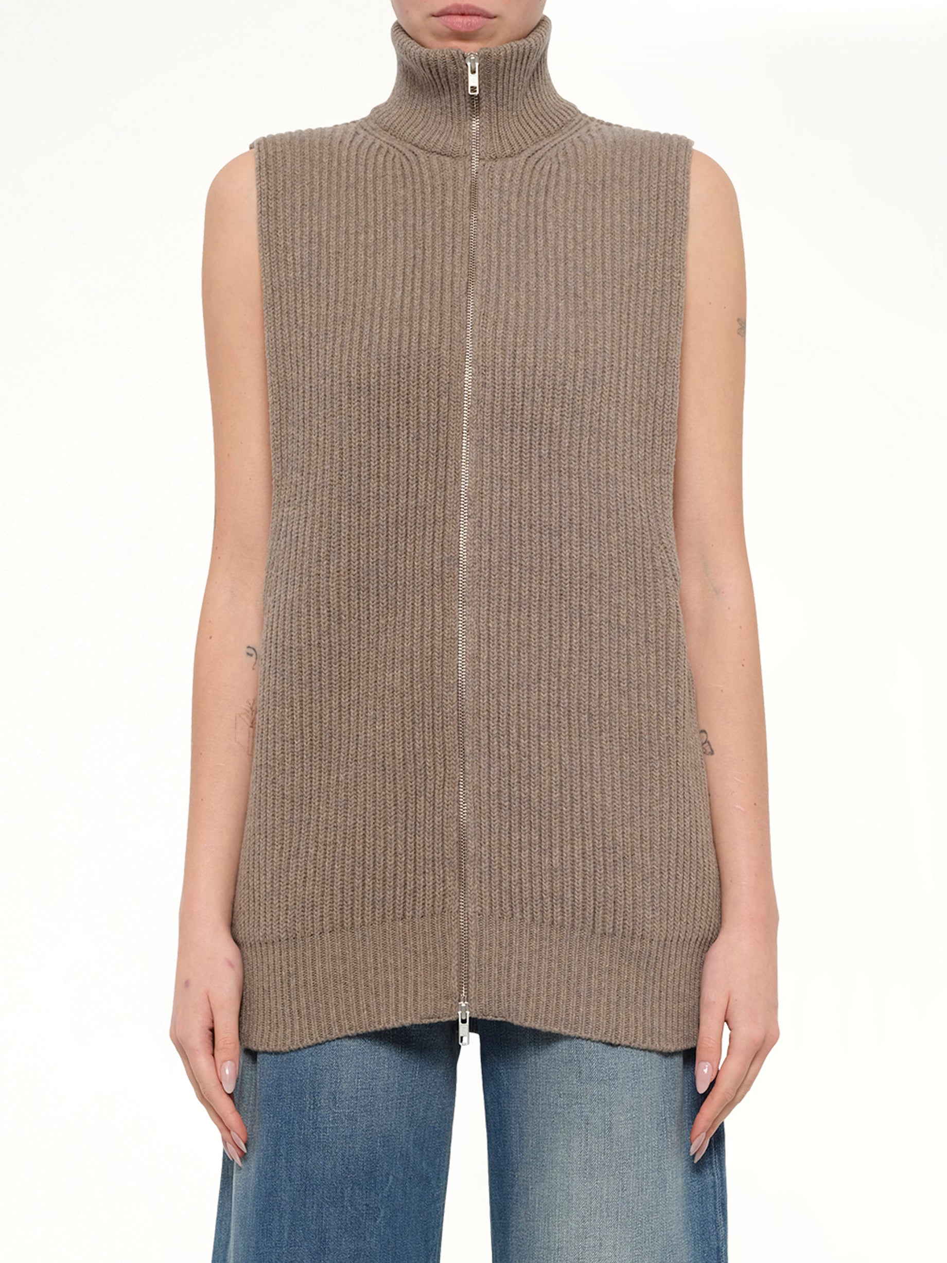 Gilet in Beige Melange
