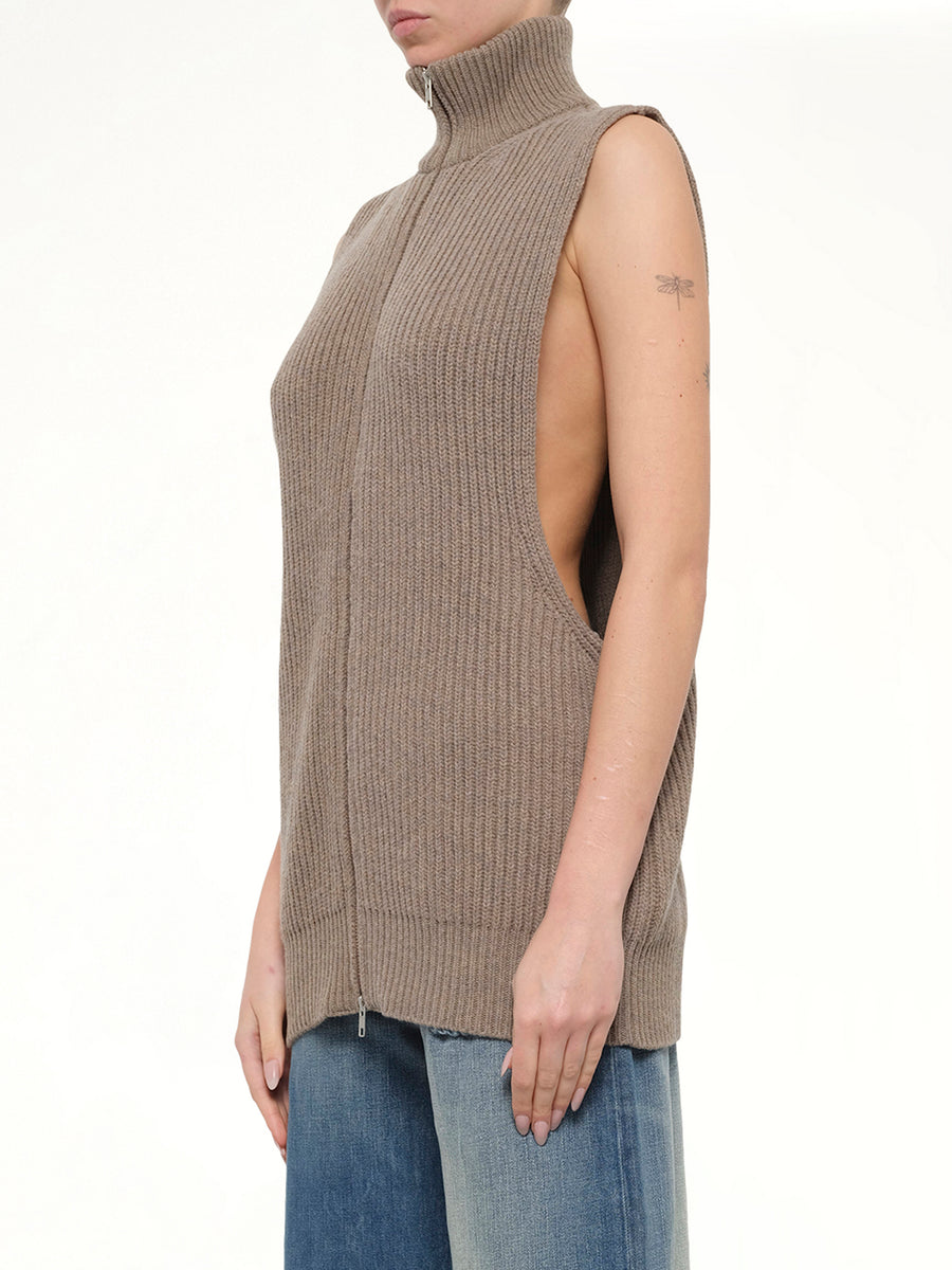 Gilet in Beige Melange