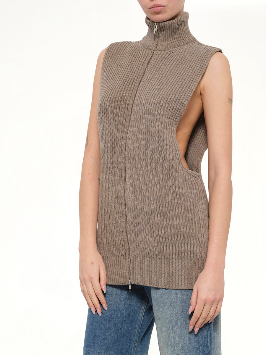 Gilet in Beige Melange