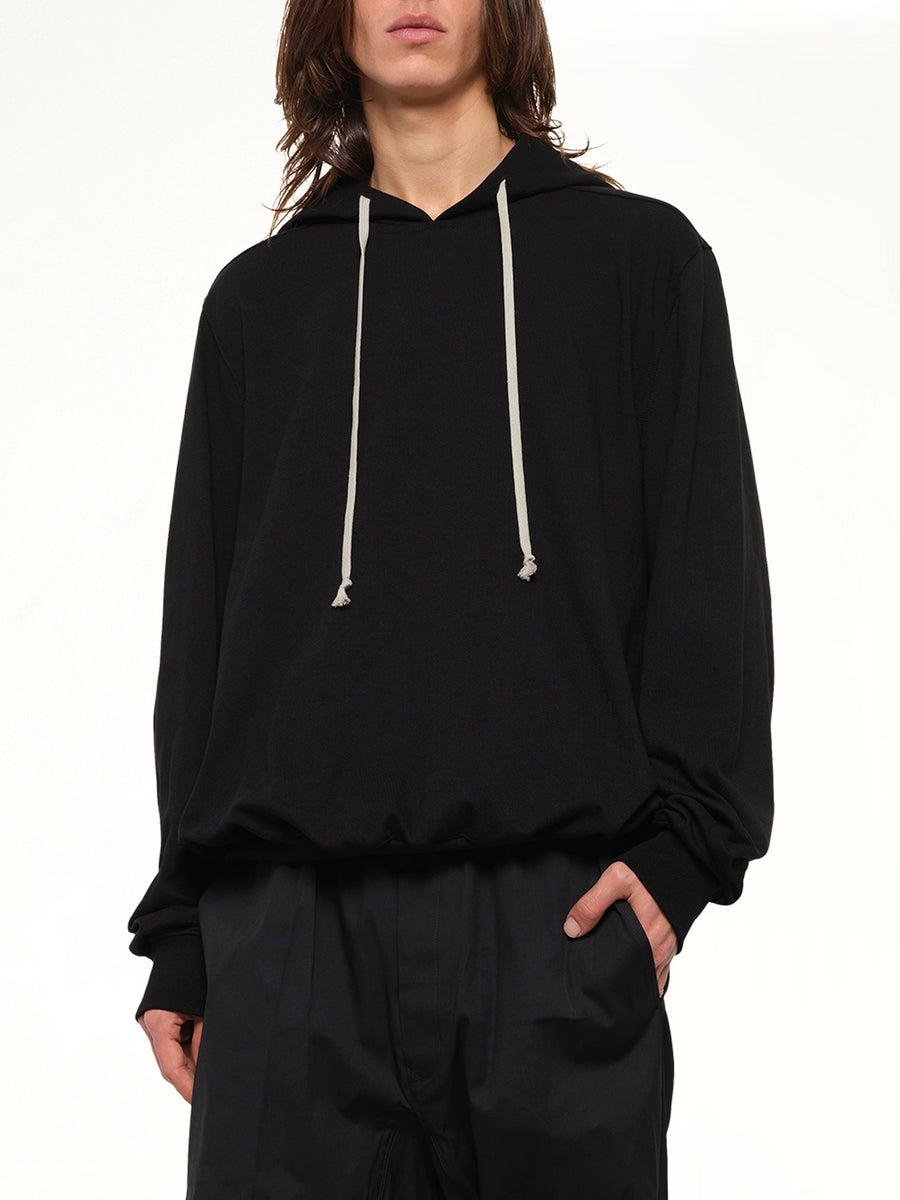 Heavy Jersey Hoodie in Black