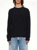 Lambswool Sweater in Navy/Dark Grey