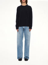 Lambswool Sweater in Navy/Dark Grey
