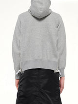 Sponge Sweat x Nylon Twill Hoodie in Light Gray
