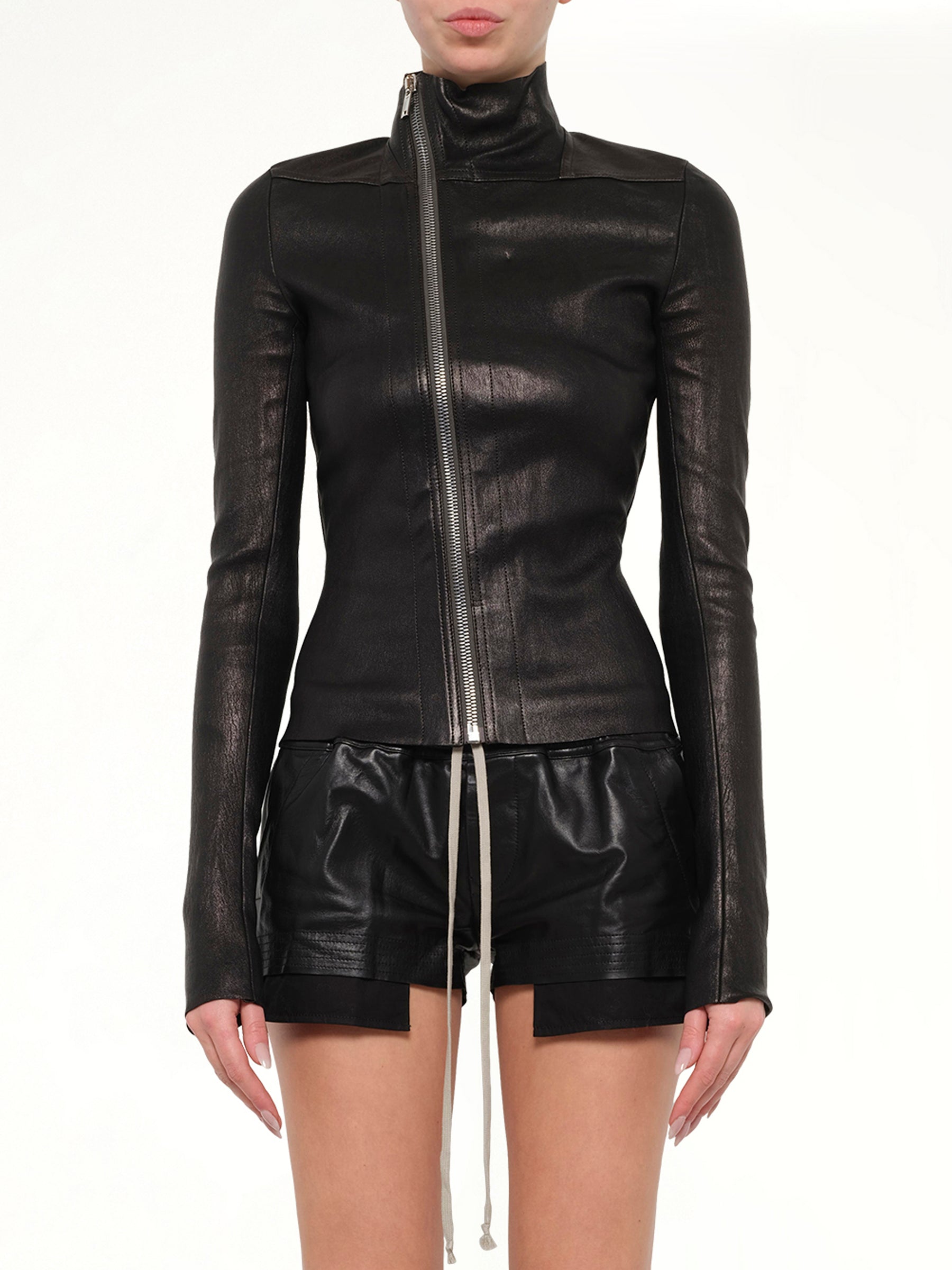 Leather Gary Jacket in Black