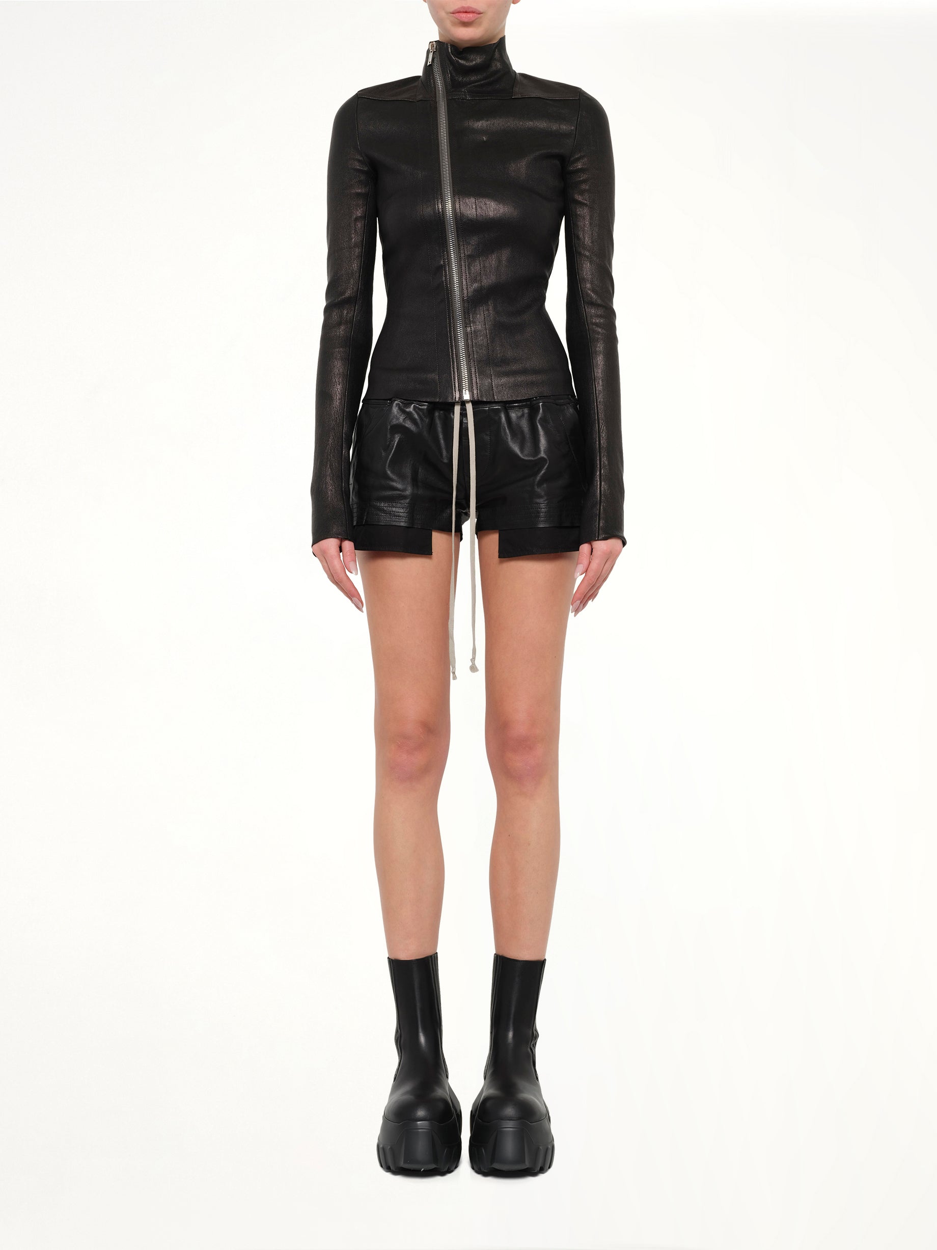 Leather Gary Jacket in Black