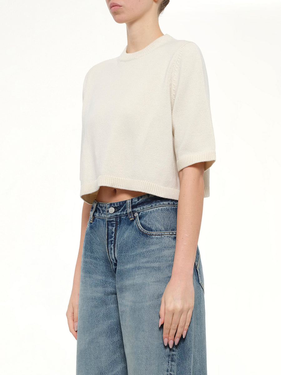Light Cashmere Highneck Jumper in Natural White