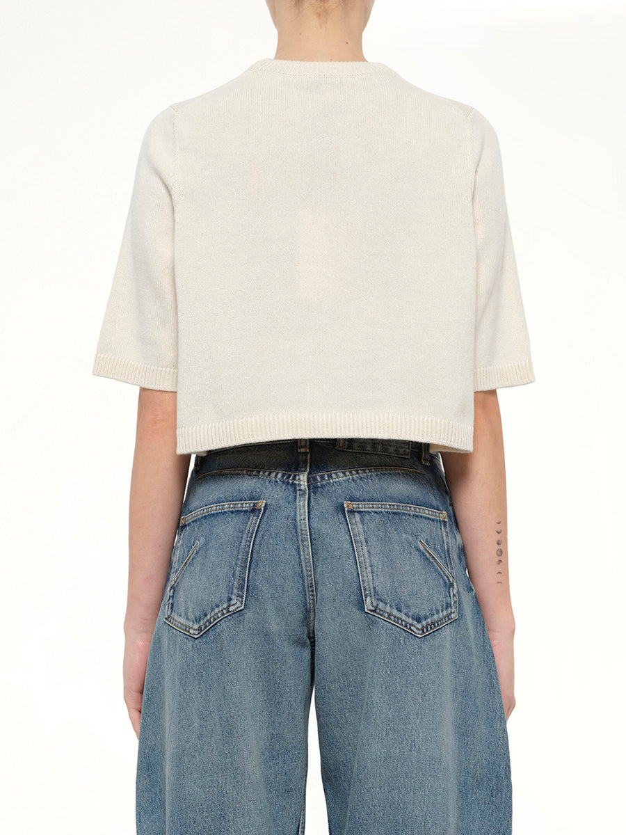 Light Cashmere Highneck Jumper in Natural White