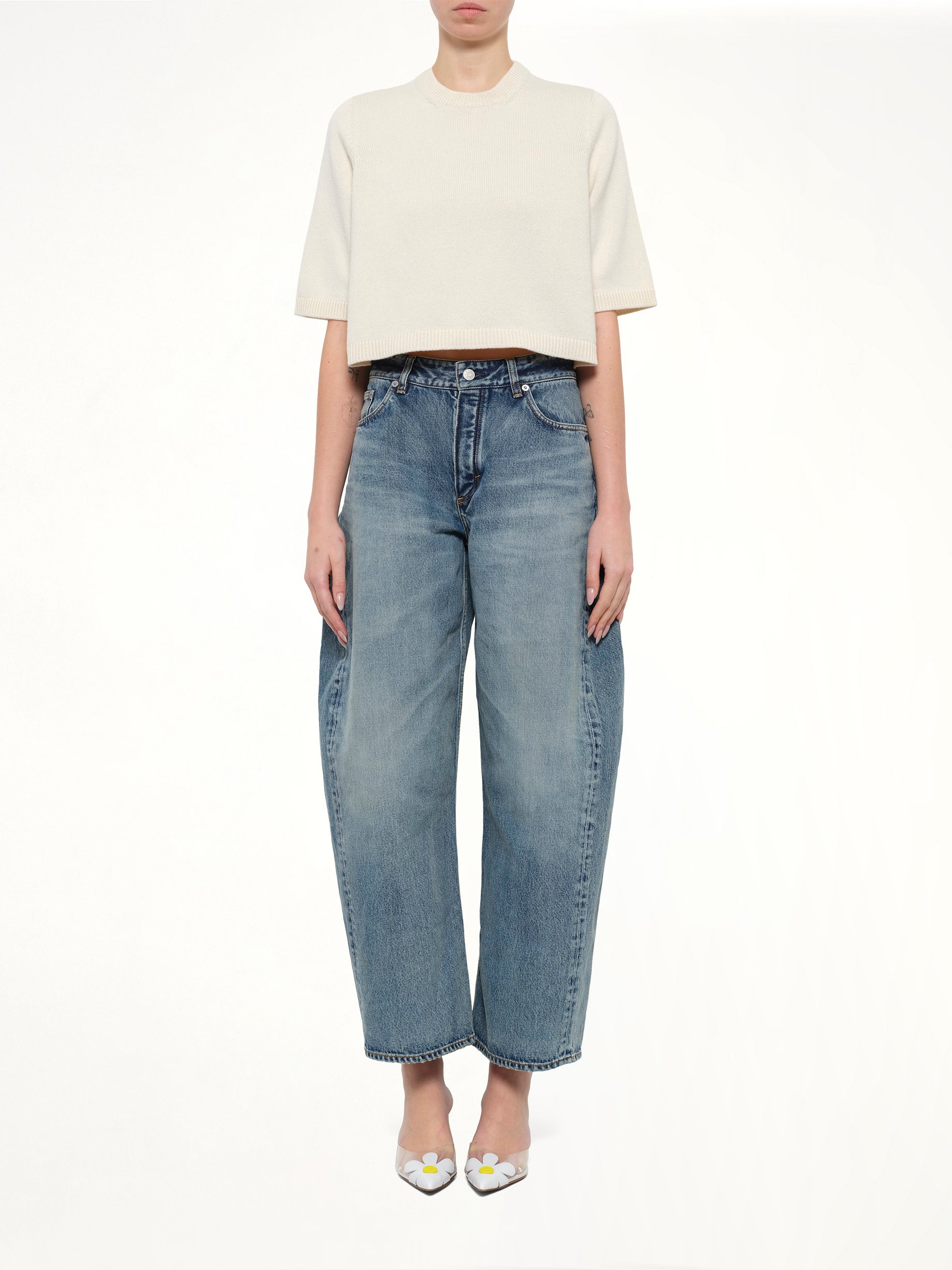 Light Cashmere Highneck Jumper in Natural White