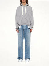 Logo Zip Hoodie in Grey Melange
