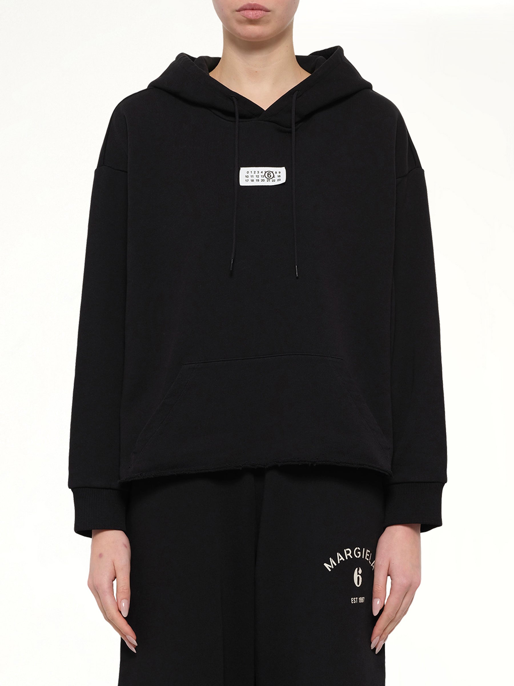 MM6 Patch Hoodie in Black