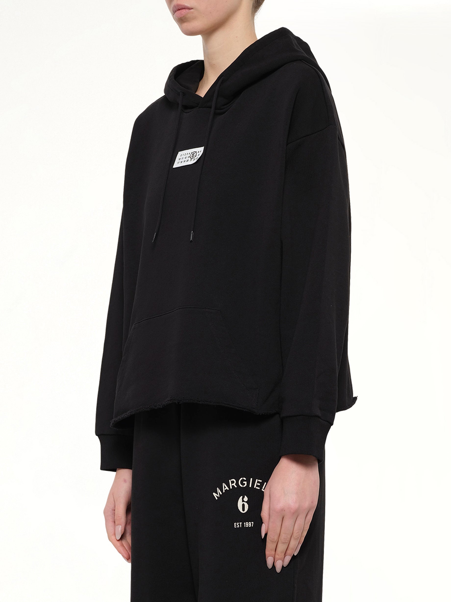 MM6 Patch Hoodie in Black