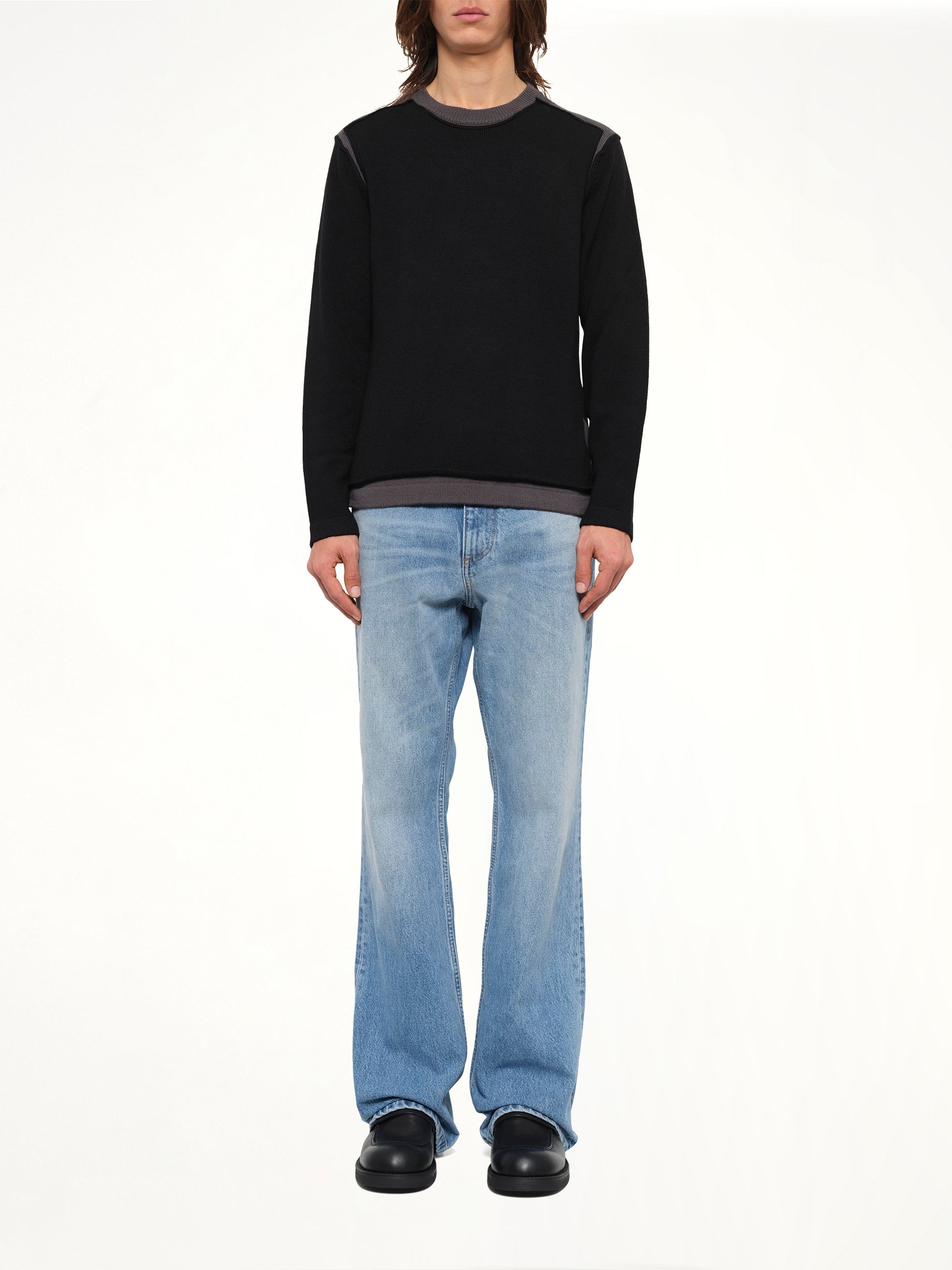 Moved Pattern Gauge 7 Knit in Black/Dark Grey