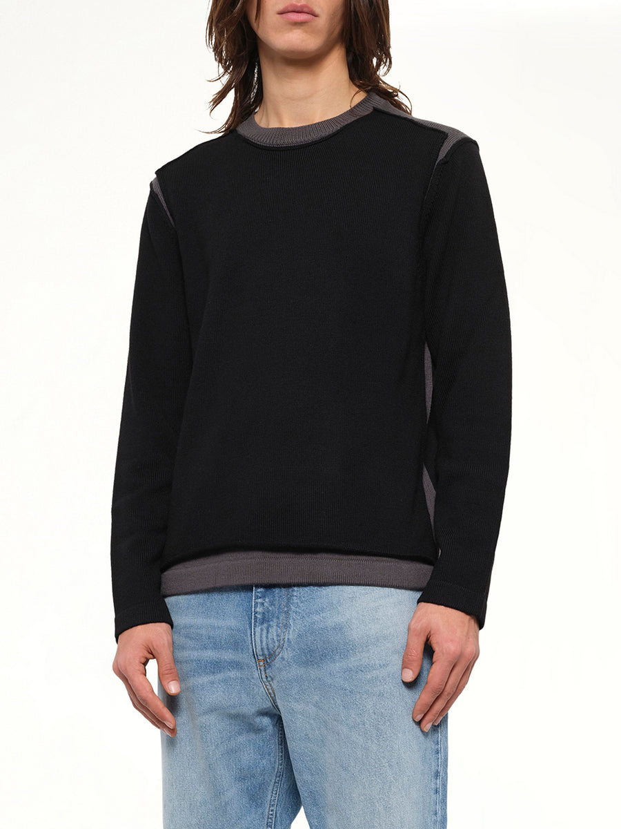 Moved Pattern Gauge 7 Knit in Black/Dark Grey