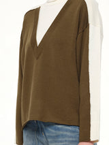 Moved Pattern Turtleneck in Off White/Khaki