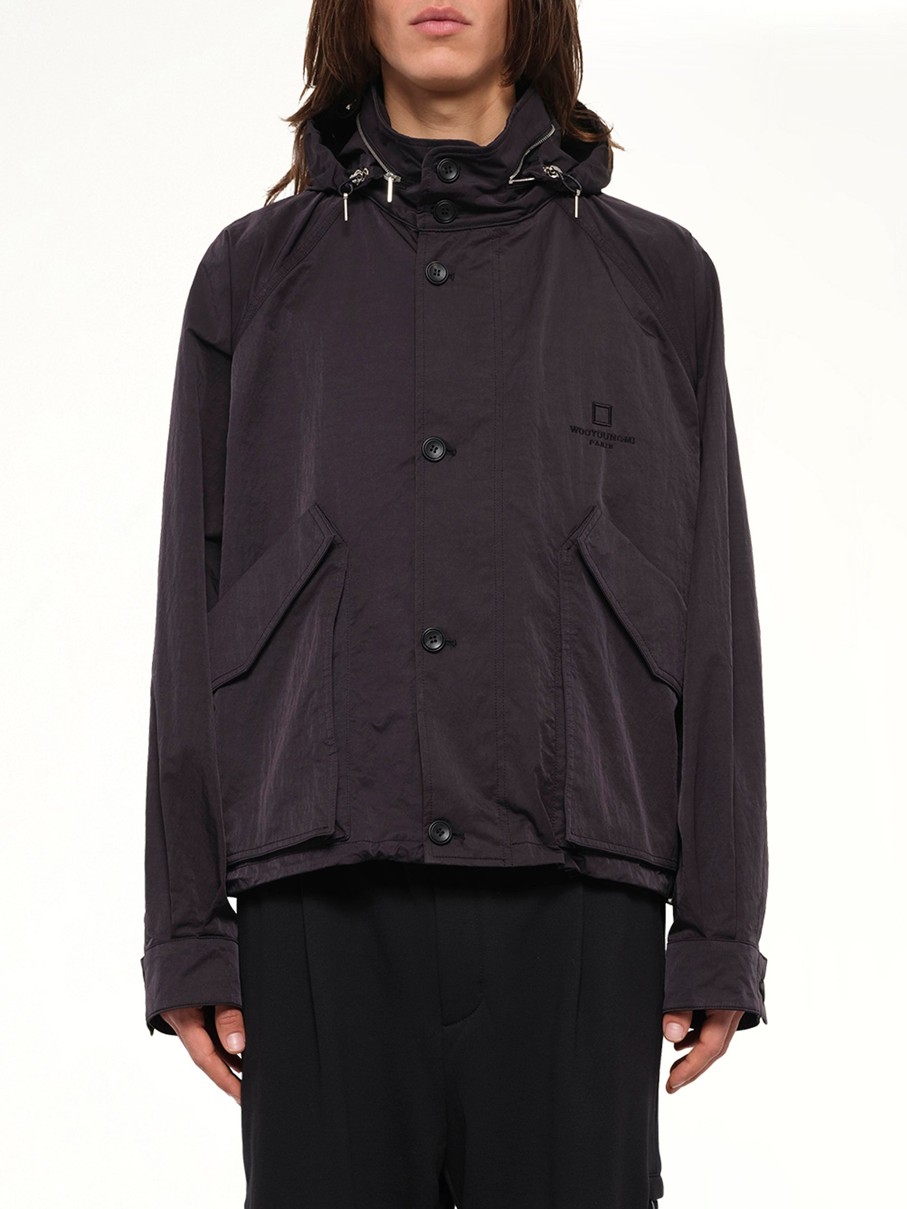 Nylon Double Pocket Jacket in Black