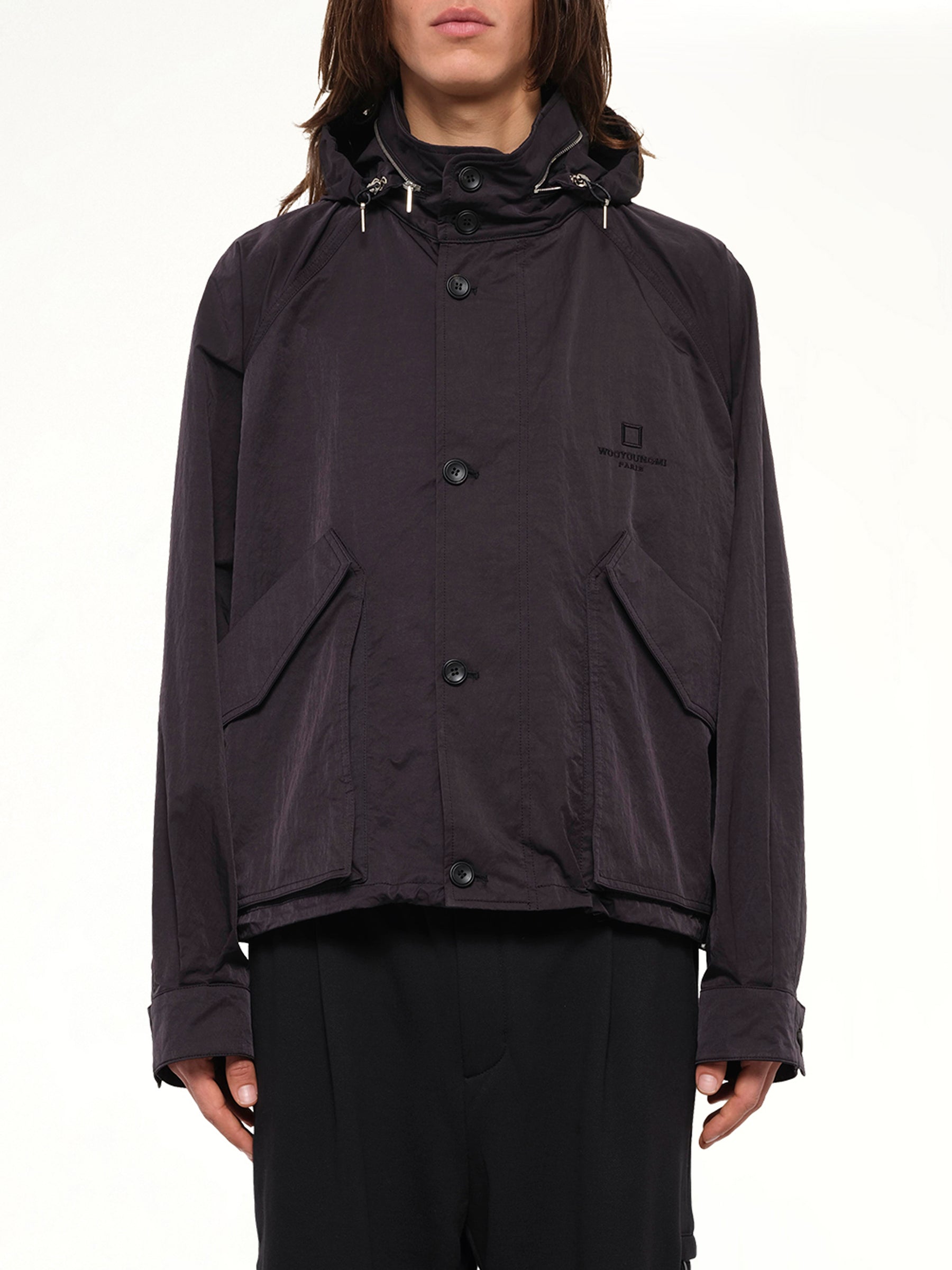 Nylon Double Pocket Jacket in Black