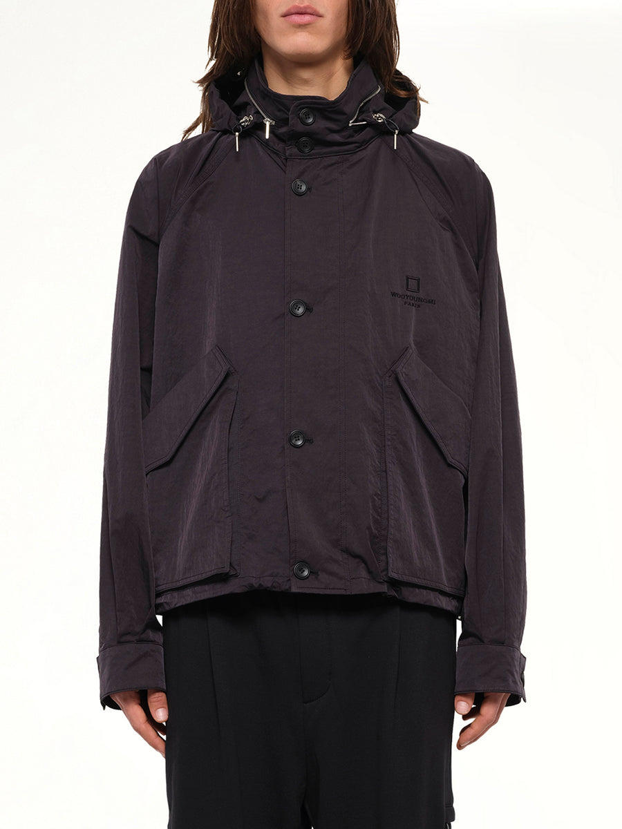 Nylon Double Pocket Jacket in Black