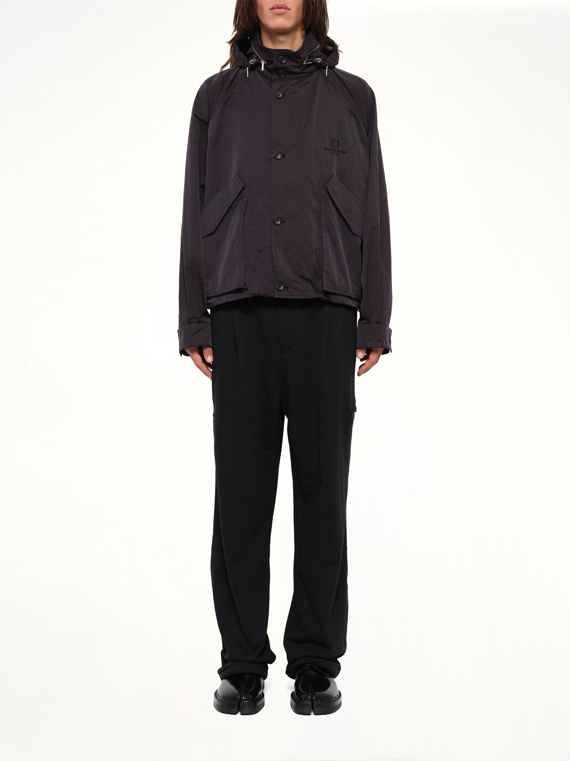 Nylon Double Pocket Jacket in Black