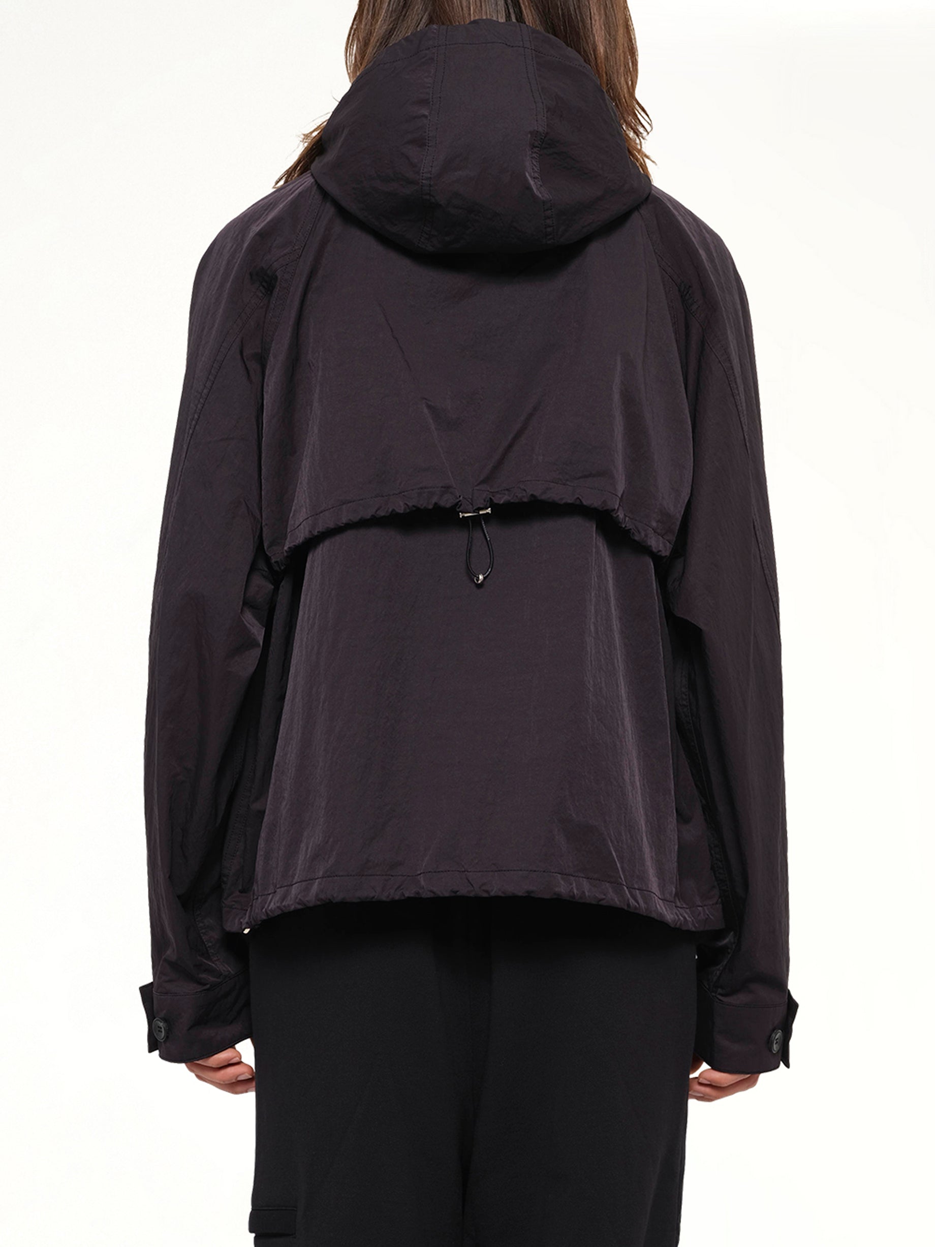 Nylon Double Pocket Jacket in Black