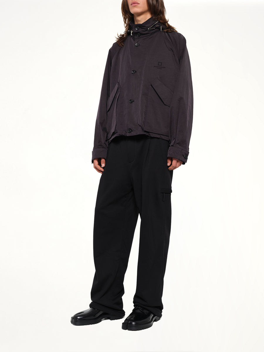 Nylon Double Pocket Jacket in Black