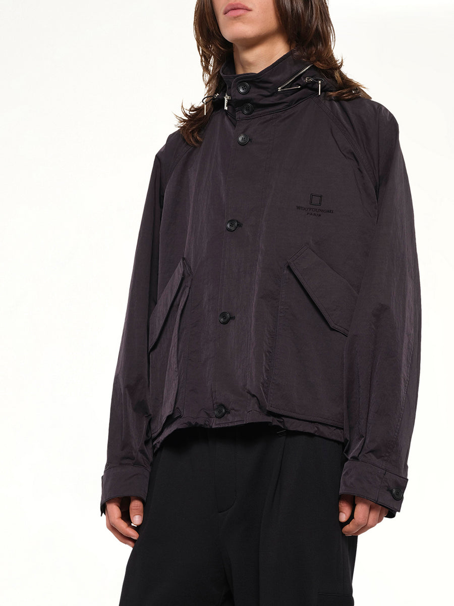Nylon Double Pocket Jacket in Black