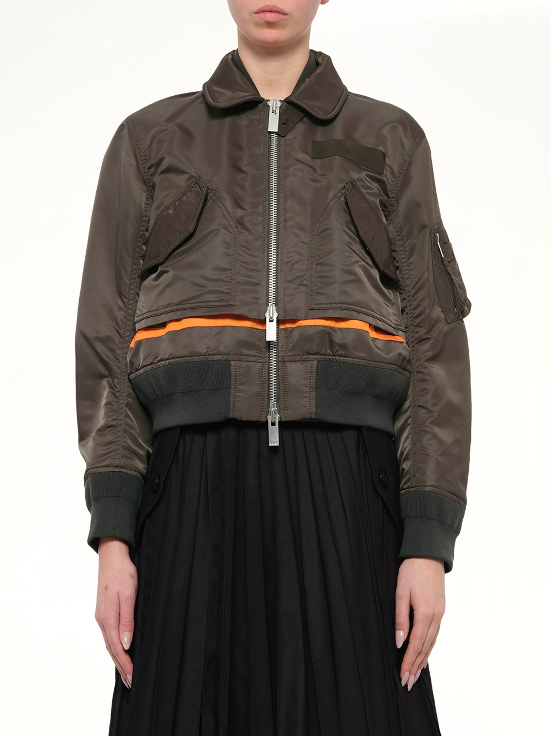 Nylon Twill Blouson in Dark Khaki