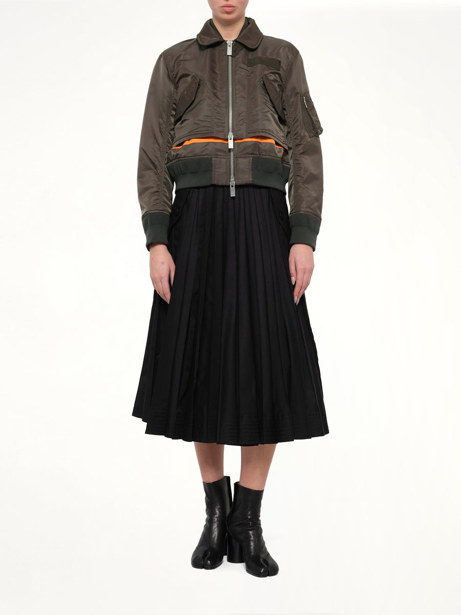 Nylon Twill Blouson in Dark Khaki