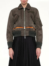 Nylon Twill Blouson in Dark Khaki