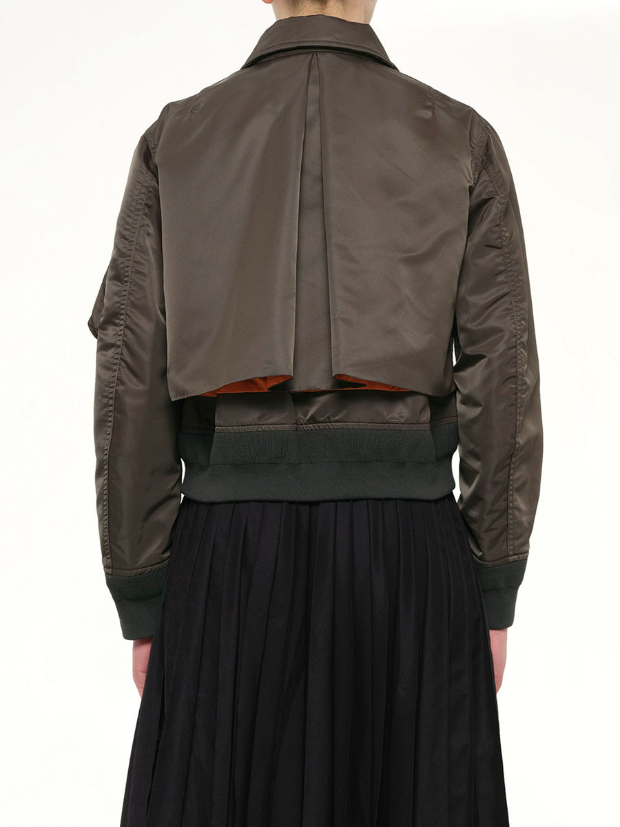 Nylon Twill Blouson in Dark Khaki