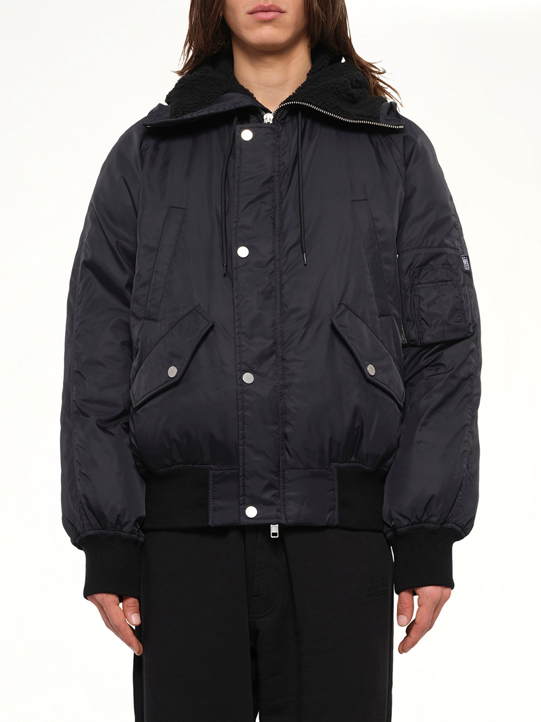 Nylon Utility Jacket in Black