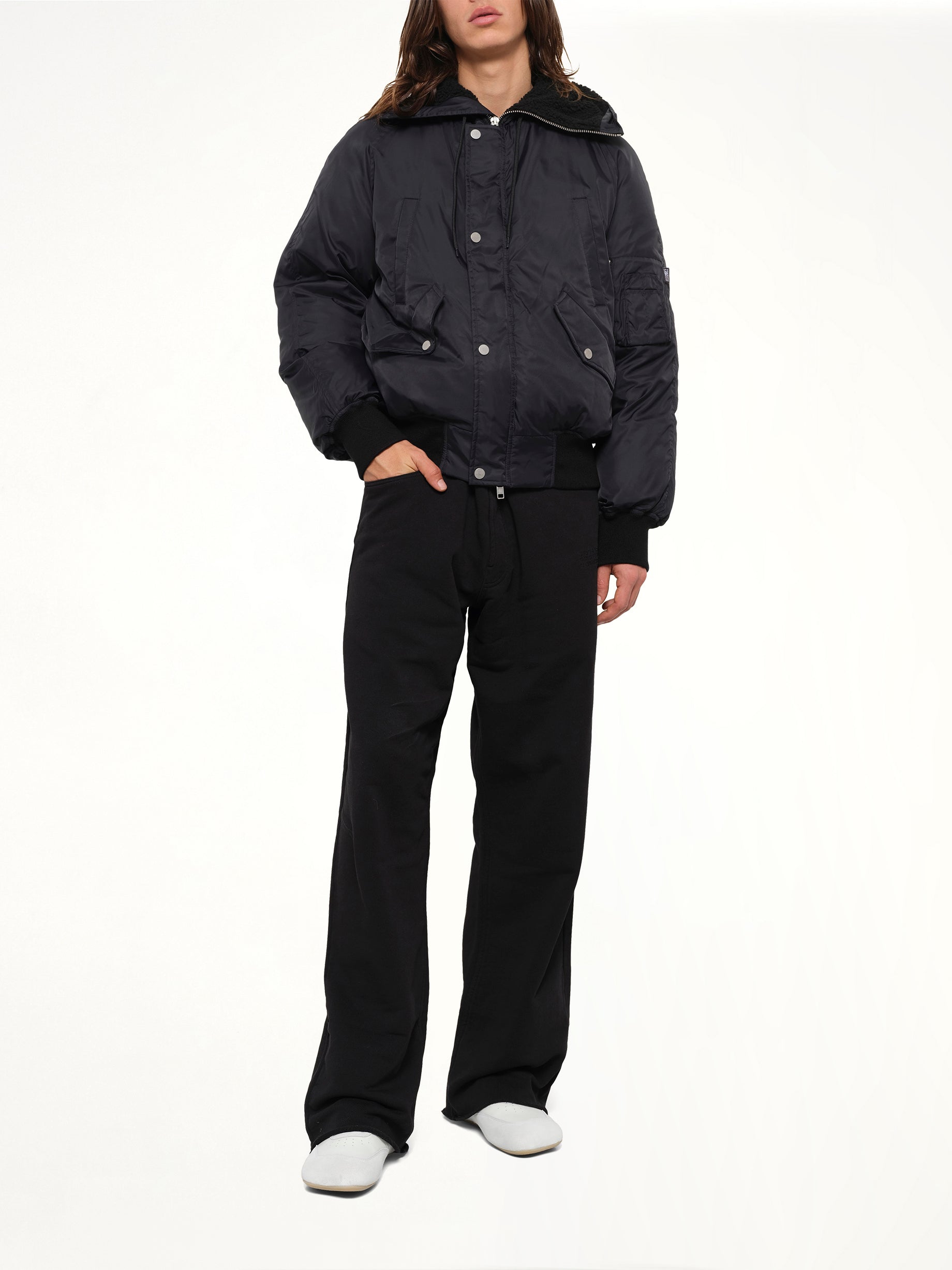 Nylon Utility Jacket in Black