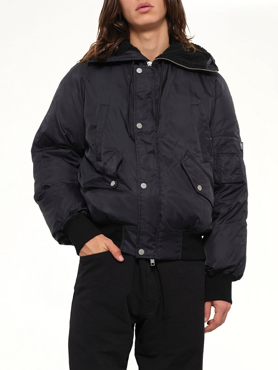 Nylon Utility Jacket in Black