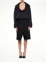 Open Neck Workwear Jacket in Vintage Black