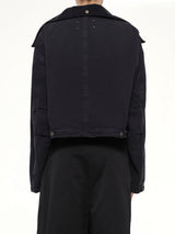 Open Neck Workwear Jacket in Vintage Black