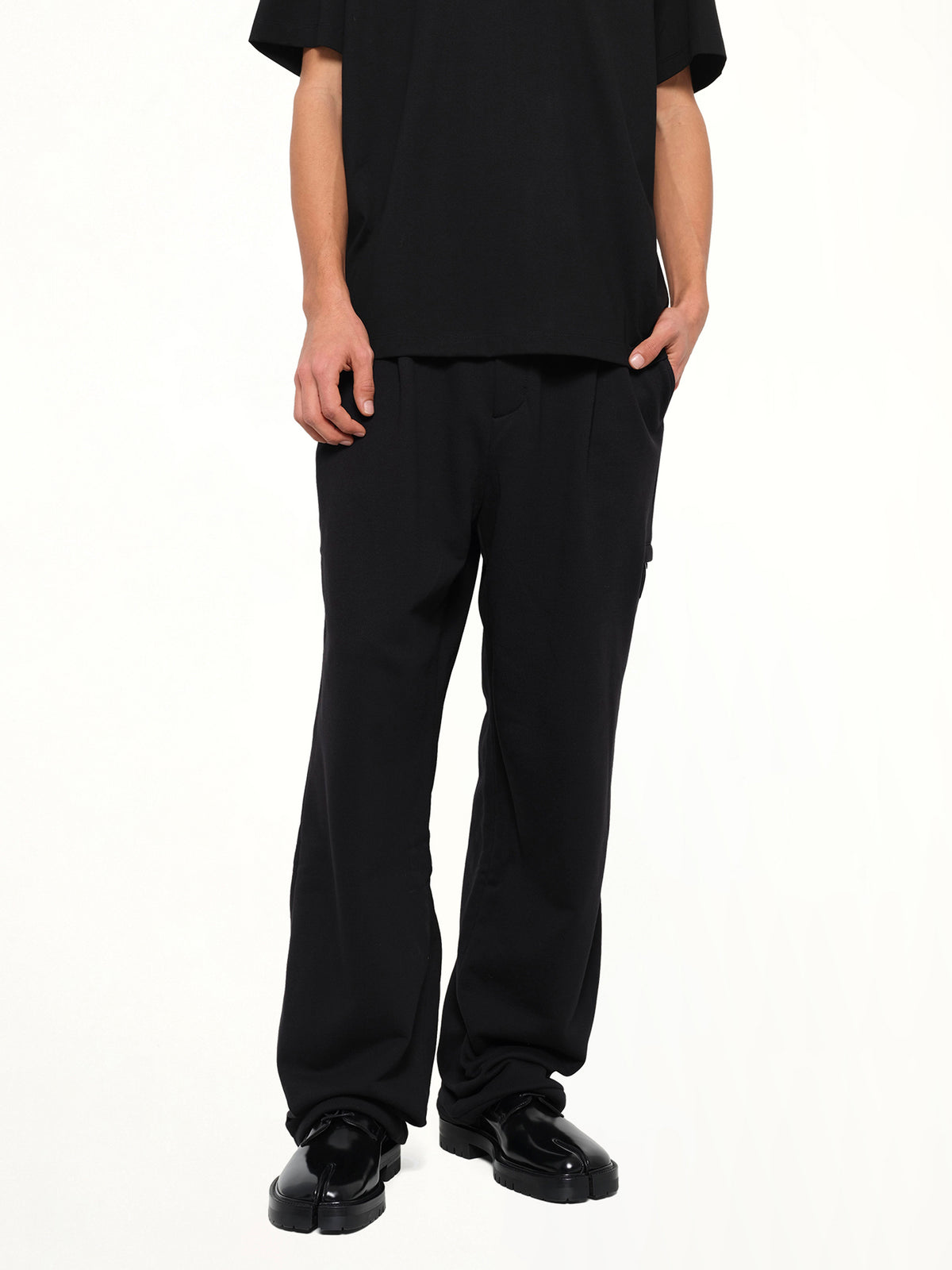Pleated Sweatpants in Black