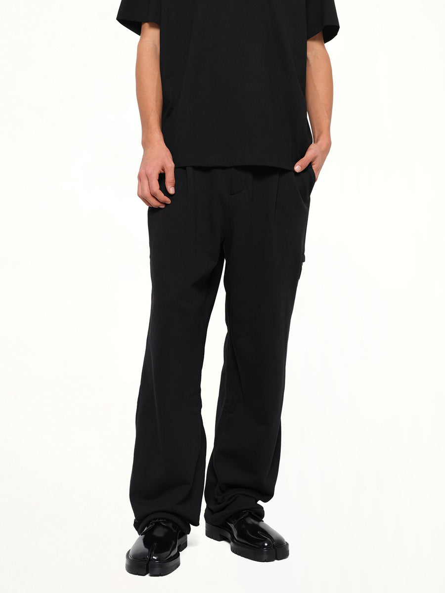 Pleated Sweatpants in Black