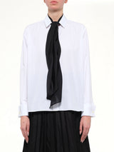 Poplin Shirt with Tie in Off White