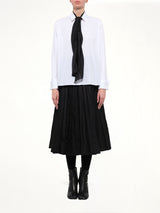 Poplin Shirt with Tie in Off White