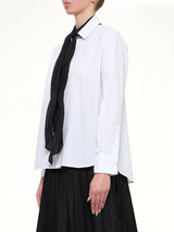 Poplin Shirt with Tie in Off White