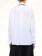 Poplin Shirt with Tie in Off White
