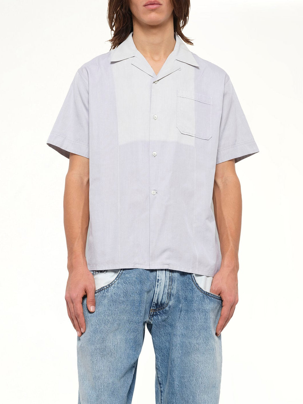 Short Sleeve Shirt in Pearl Grey