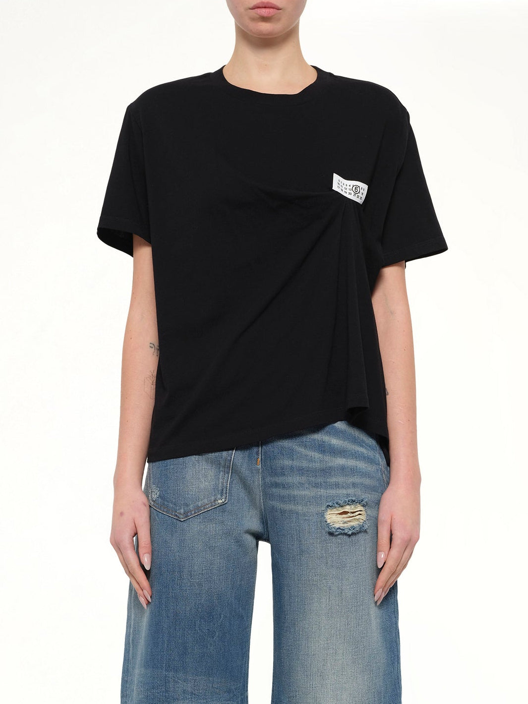 Short-Sleeved Top in Black