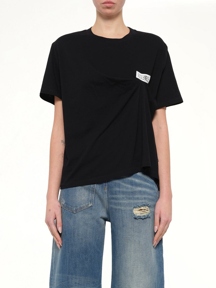 Short-Sleeved Top in Black