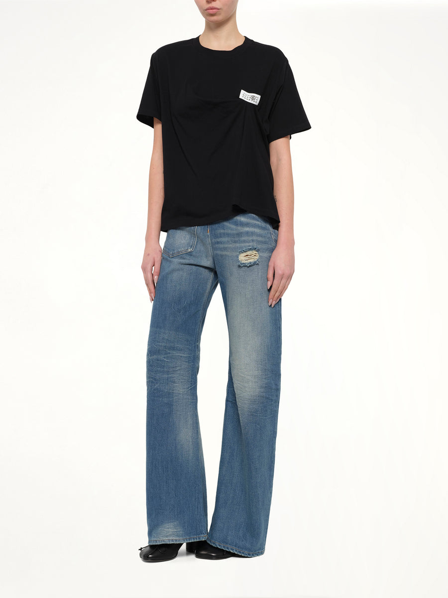 Short-Sleeved Top in Black