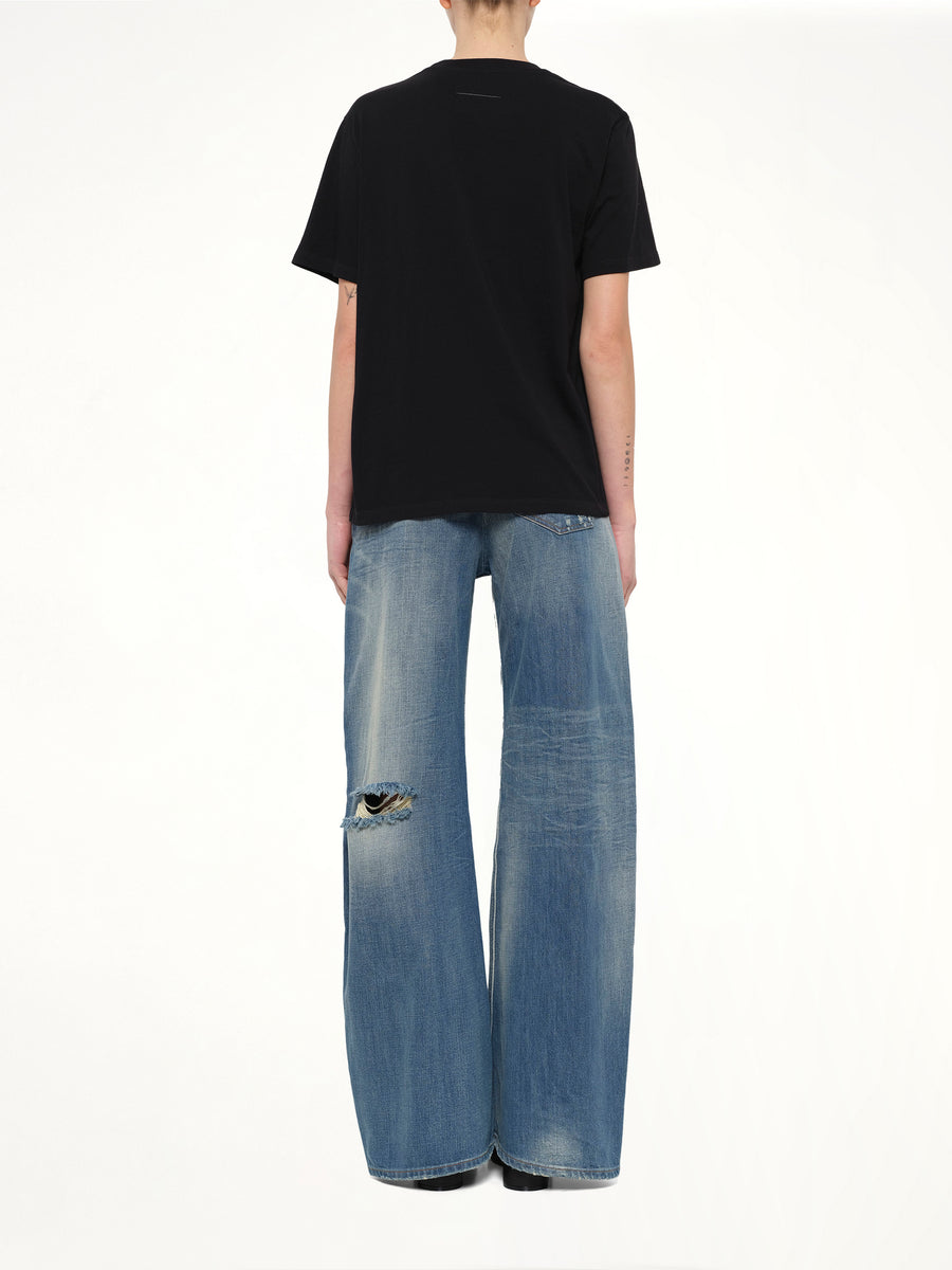 Short-Sleeved Top in Black