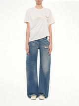 Short-Sleeved Top in Ecru