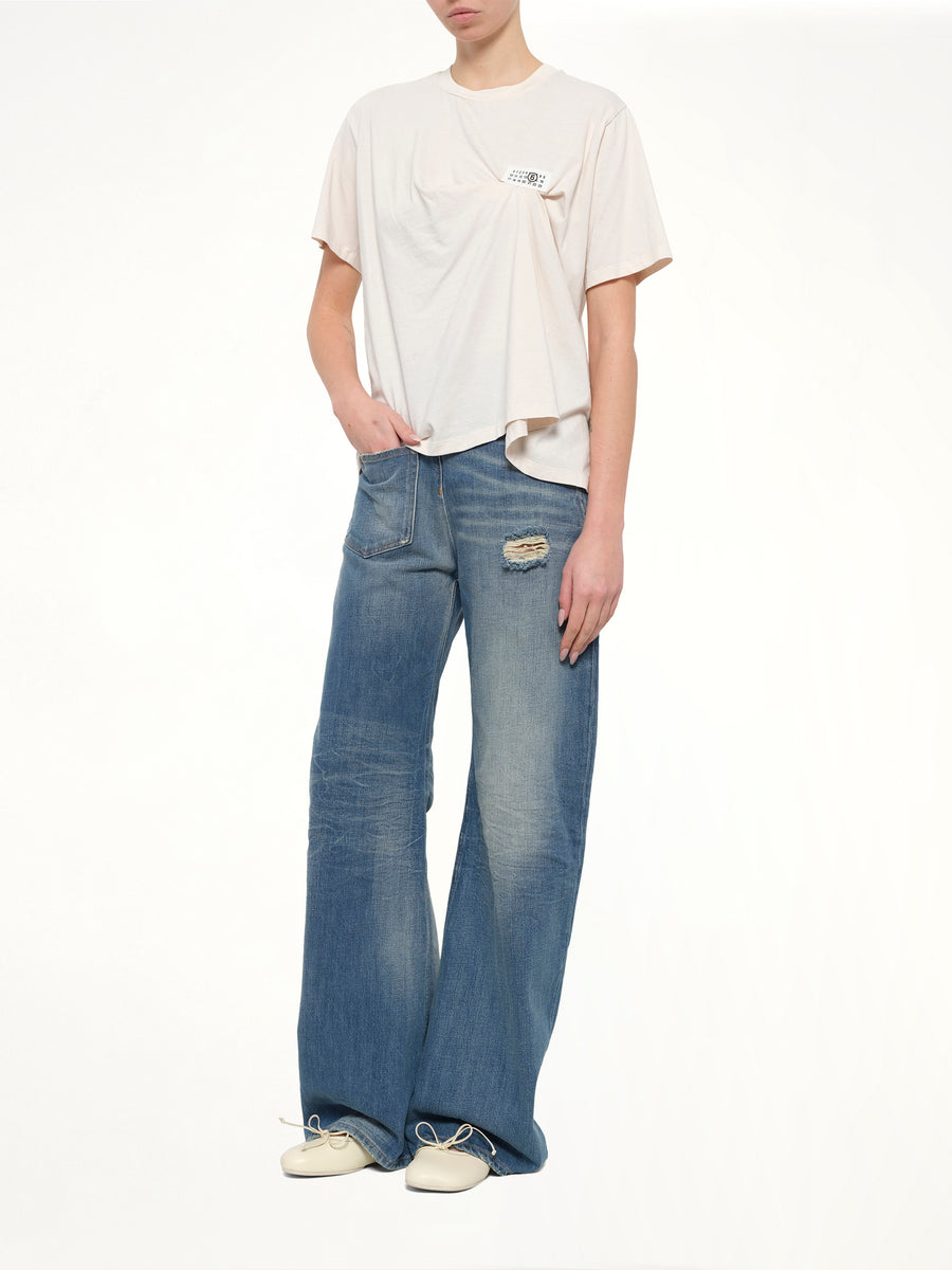 Short-Sleeved Top in Ecru