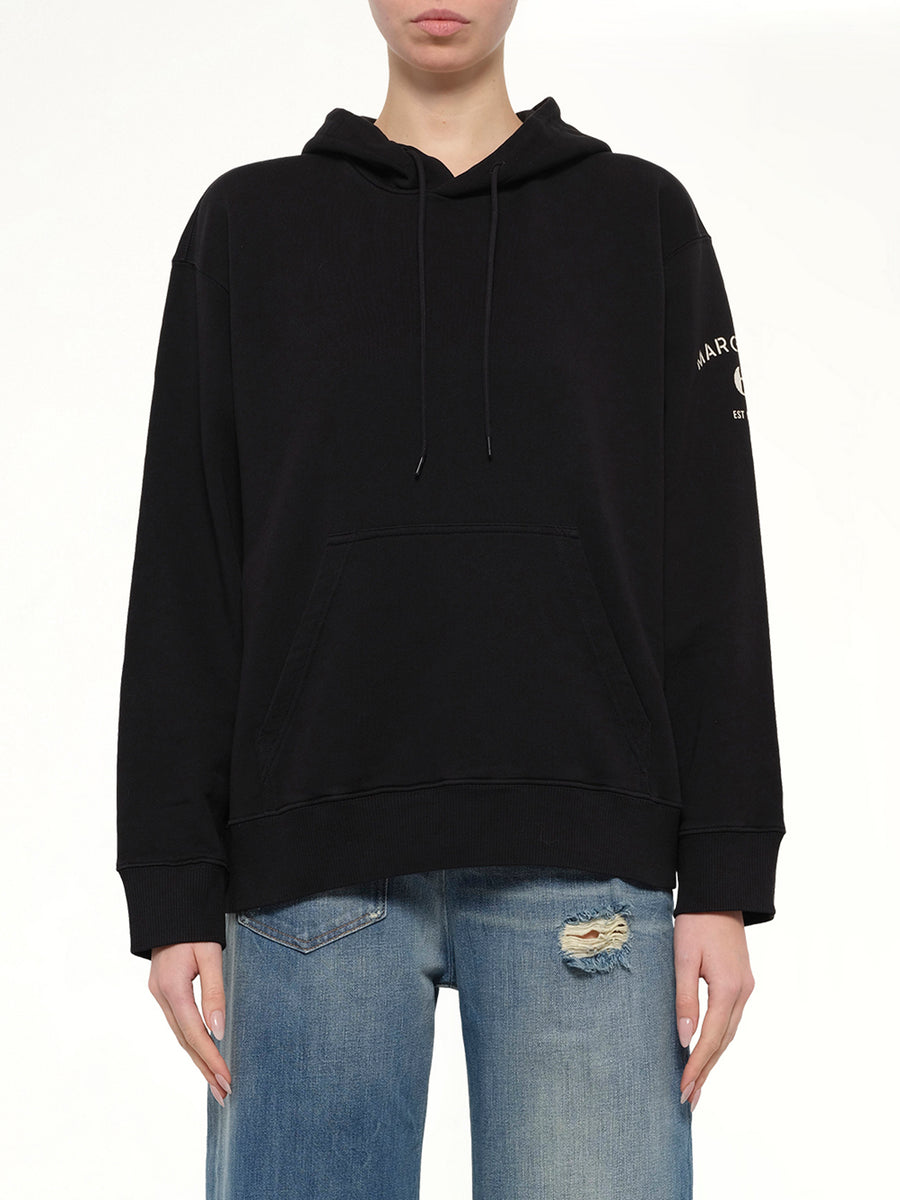 Sleeve Logo Hoodie in Black